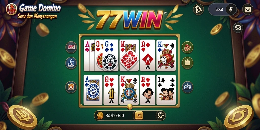 Screenshot gameplay 77WIN menunjukkan keseruan bermain Domino.