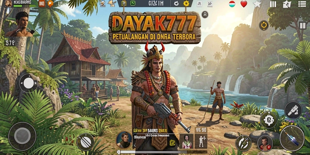 Tampilan gameplay yang menggambarkan eksplorasi dunia terbuka DAYAK777.