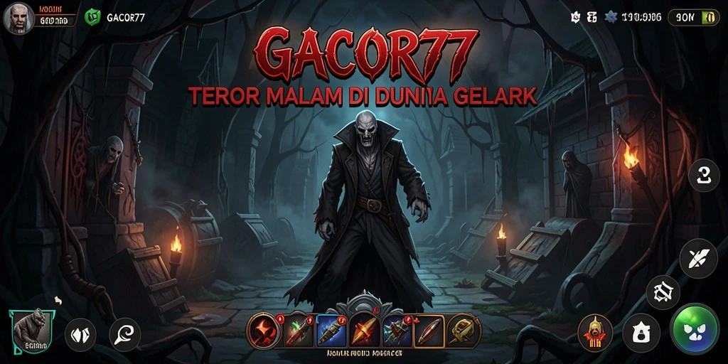 Menampilkan gameplay GACOR77 yang penuh ketegangan dan elemen horor.