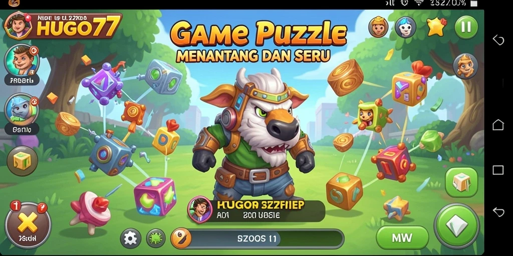 Tampilan gameplay HUGO77 dengan berbagai teka-teki menarik.