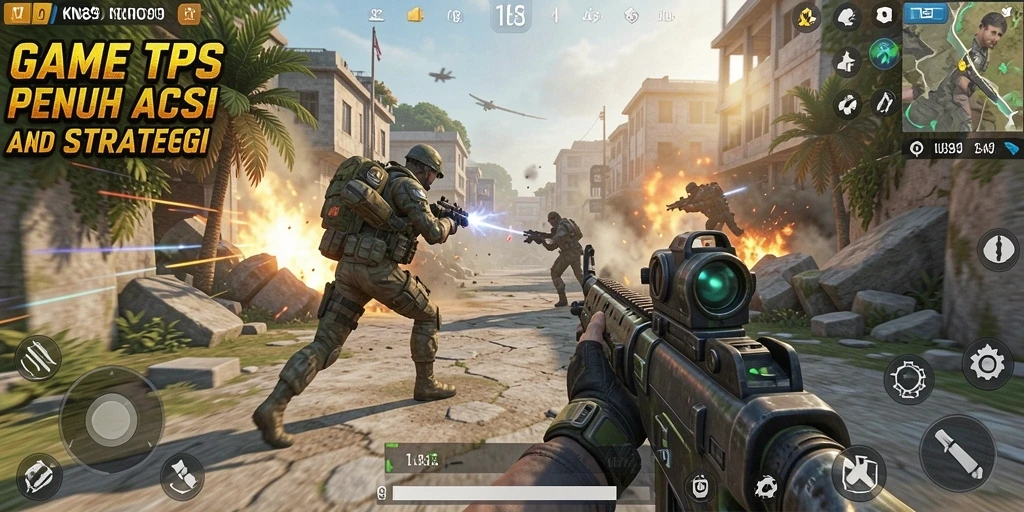 Screenshot KNO89 menampilkan aksi seru dalam gameplay TPS.