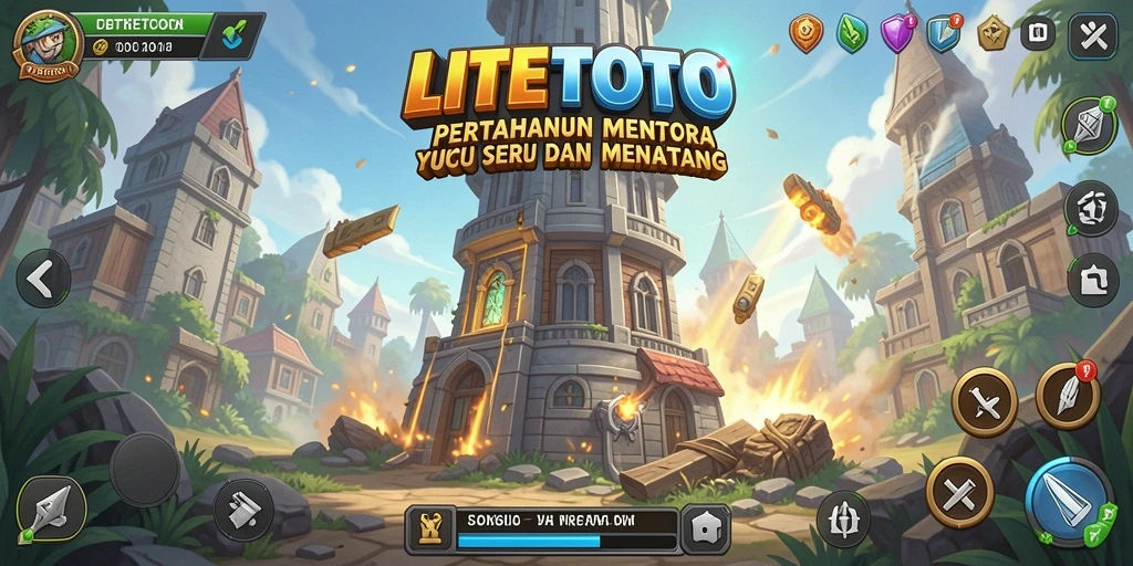 Screenshot gameplay LITETOTO menampilkan pertahanan yang menarik dan strategis.