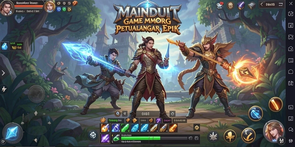 Tampilan menarik dari gameplay MAINDUIT dalam aksi petualangan MMORPG.