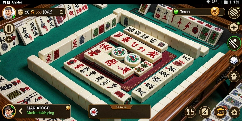 Tangkapan layar MARIATOGEL menampilkan gameplay Mahjong yang menarik.