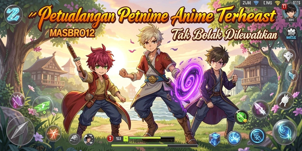 Tangkapan layar dari gameplay MASBRO12 yang penuh aksi dan petualangan Anime.