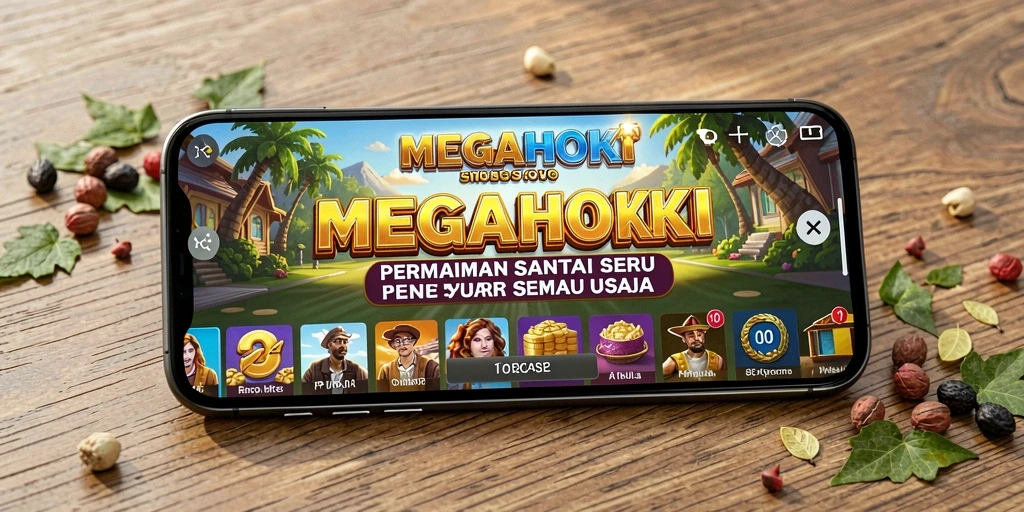 Screenshot utama MEGAHOKI menunjukkan gameplay berwarna yang menarik.