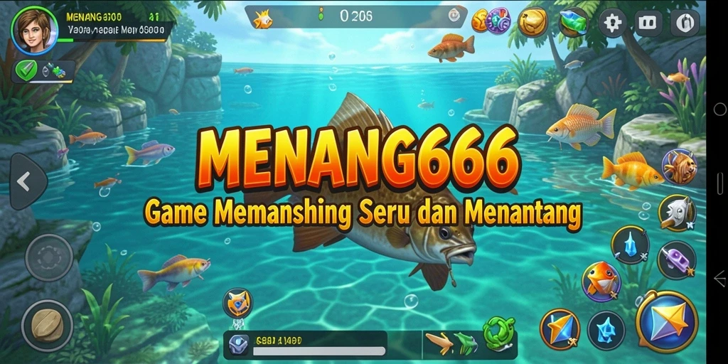 Tampilan gameplay seru dalam MENANG666 saat menangkap ikan.