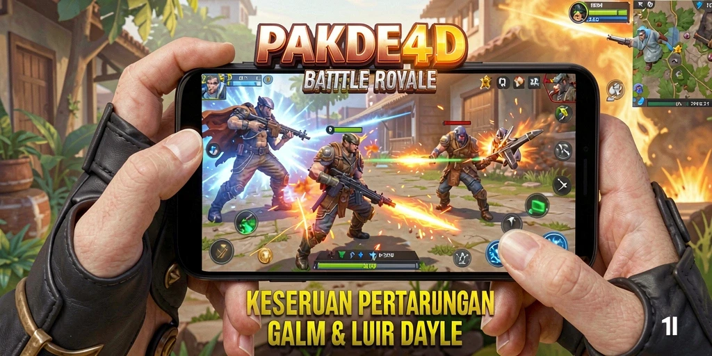 Gambaran gameplay seru PAKDE4D dalam pertarungan Battle Royale.