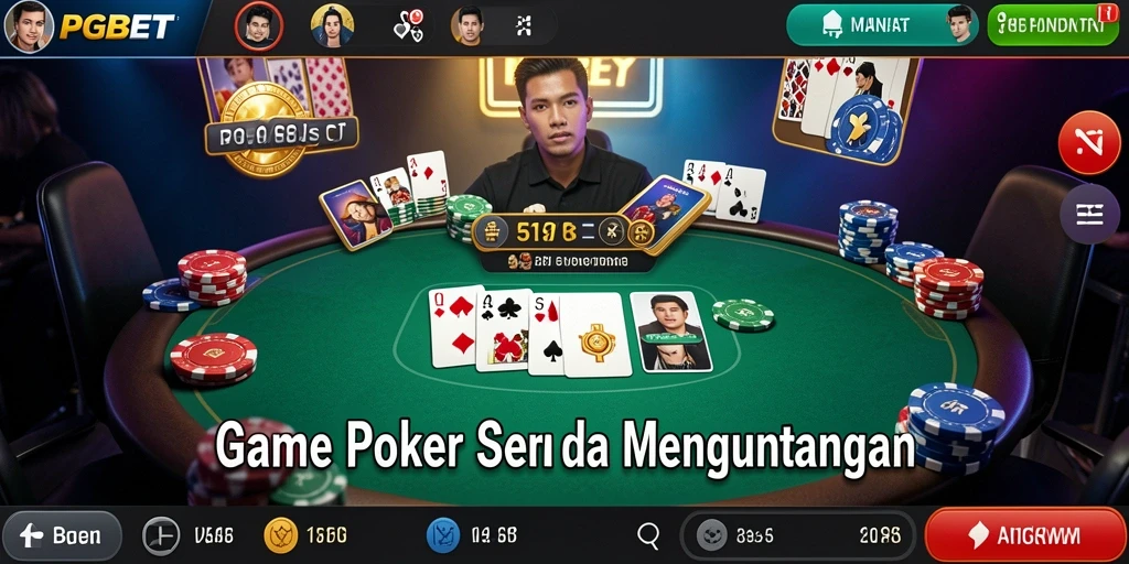 Tampilan seru game Poker PGBET dengan pemain yang aktif.