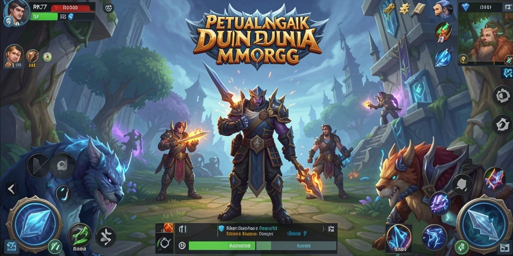 Tampilan gameplay menakjubkan dari RK77 dalam petualangan MMORPG.