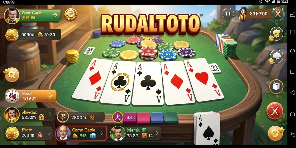Tampilan gameplay seru RUDALTOTO dengan teman-teman.