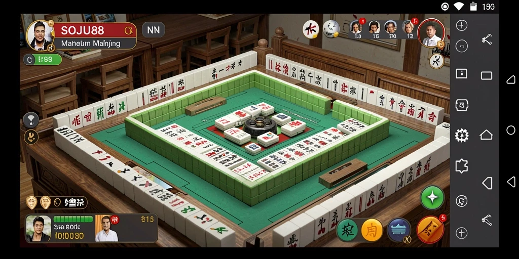 Tangkapan layar SOJU88 menampilkan aksi seru permainan Mahjong yang mendebarkan.