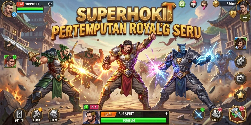 Gameplay seru di SUPERHOKI dengan aksi Battle Royale.