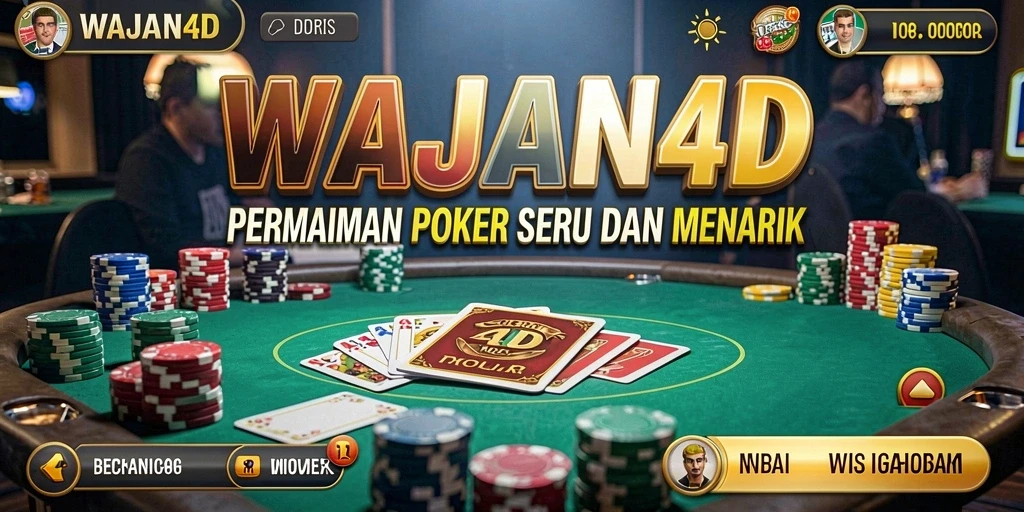 Screenshot permainan WAJAN4D yang menampilkan keseruan bermain poker.
